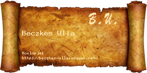 Beczkes Ulla névjegykártya